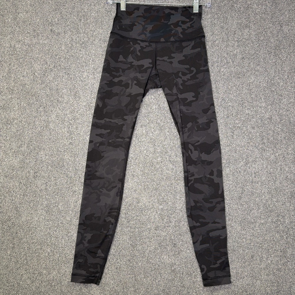 lululemon Align Women's High Rise Camo Ankle Leggings Pockets Size 4